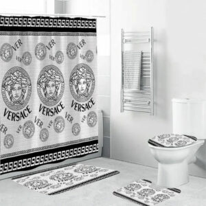 Gianni Versace Black White Bathroom Set Luxury Fashion Brand Hypebeast Home Decor Bath Mat