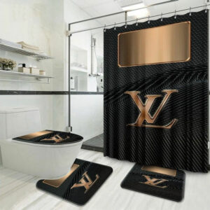 Louis Vuitton Lv Black Bathroom Set Bath Mat Luxury Fashion Brand Hypebeast Home Decor