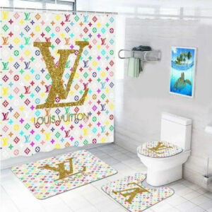 Louis Vuitton Lv Colorful Bathroom Set Luxury Fashion Brand Home Decor Hypebeast Bath Mat