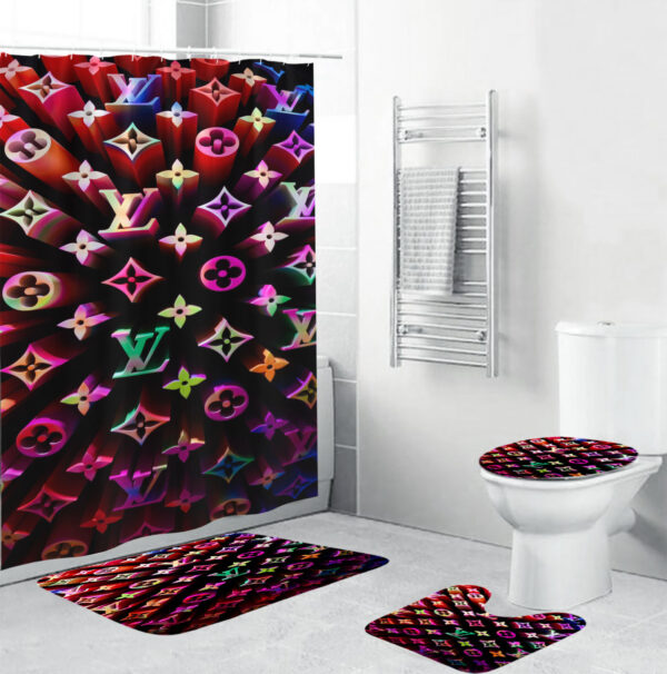 Louis Vuitton Lv Multicolor Bathroom Set Luxury Fashion Brand Bath Mat Home Decor Hypebeast