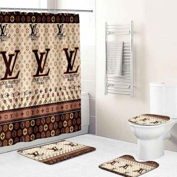 Louis Vuitton Lv Bathroom Set Home Decor Bath Mat Luxury Fashion Brand Hypebeast