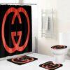 Gucci Black Bathroom Set Luxury Fashion Brand Home Decor Bath Mat Hypebeast