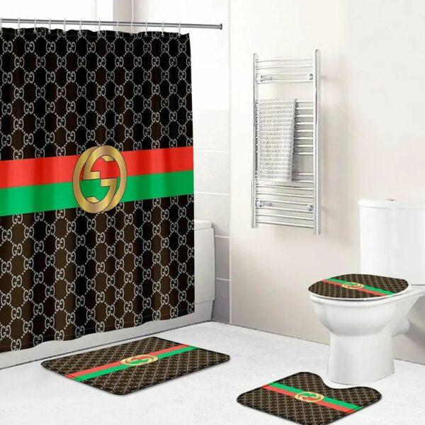 Gucci Stripe Bathroom Set Luxury Fashion Brand Home Decor Bath Mat Hypebeast