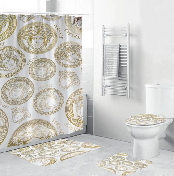 Gianni Versace White Bathroom Set Luxury Fashion Brand Hypebeast Home Decor Bath Mat