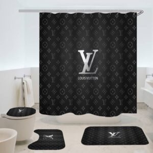 Louis Vuitton Lv Dark Bathroom Set Home Decor Hypebeast Bath Mat Luxury Fashion Brand