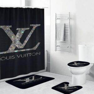 Louis Vuitton Lv Glitter Bathroom Set Hypebeast Home Decor Bath Mat Luxury Fashion Brand