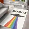 Gucci ufo Rectangle Rug Area Carpet Home Decor Door Mat Fashion Brand Luxury