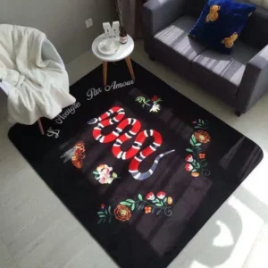 Gucci snake flower Rectangle Rug Fashion Brand Area Carpet Luxury Home Decor Door Mat