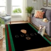 Gucci black Rectangle Rug Fashion Brand Area Carpet Door Mat Luxury Home Decor