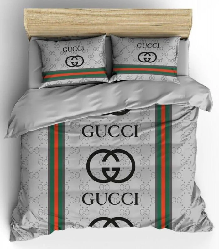 Gucci Logo Brand Bedding Set Home Decor Luxury Bedspread Bedroom