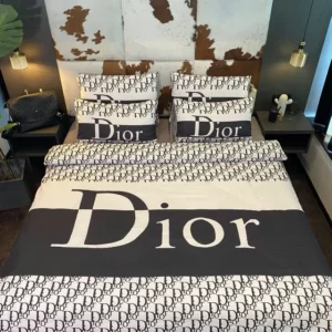 Dior Logo Brand Bedding Set Home Decor Bedspread Luxury Bedroom