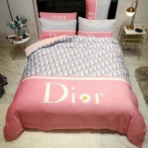 Dior Logo Brand Bedding Set Bedroom Bedspread Luxury Home Decor