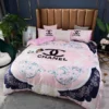 Chanel Beautiful Flowers Logo Brand Bedding Set Bedspread Bedroom Home Decor Luxury