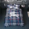 Burberry Logo Brand Bedding Set Bedspread Home Decor Luxury Bedroom