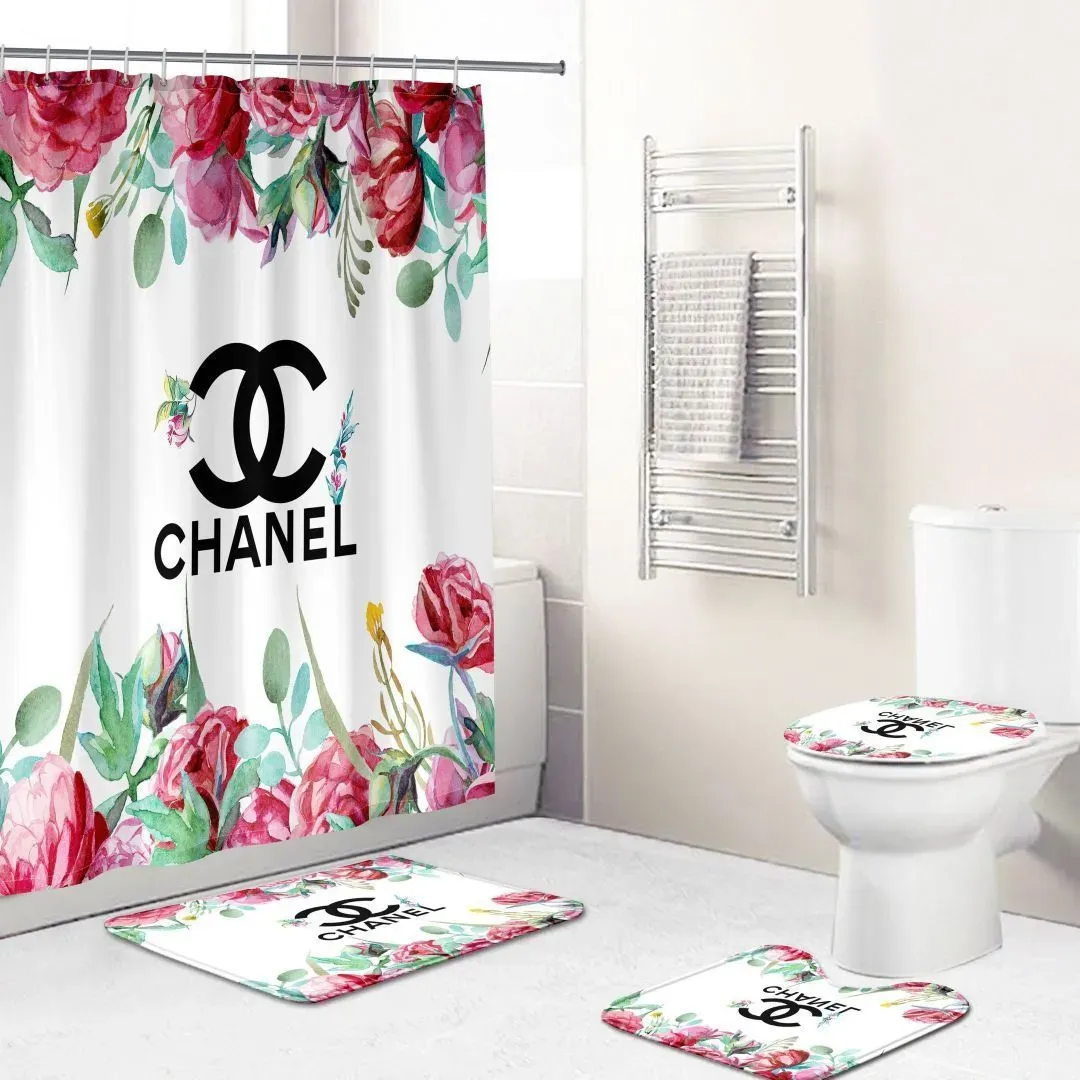 Chanel Bathroom Set Home Decor Luxury Fashion Brand Bath Mat Hypebeast