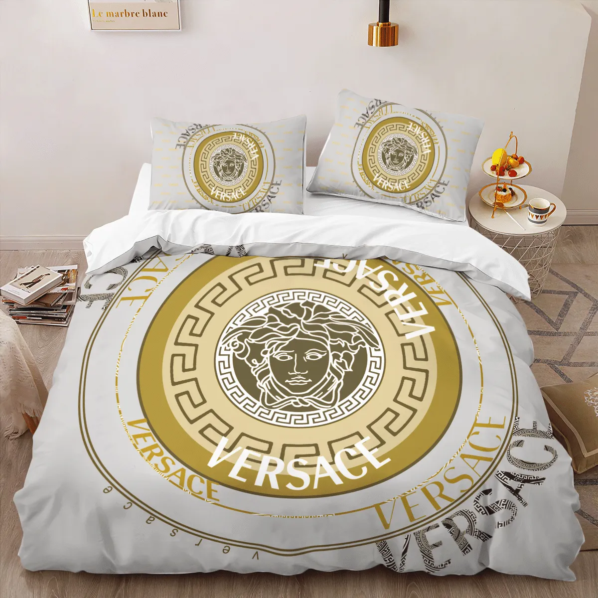 Versace Louis Vuitton Logo Brand Bedding Set Luxury Bedspread Home Decor Bedroom