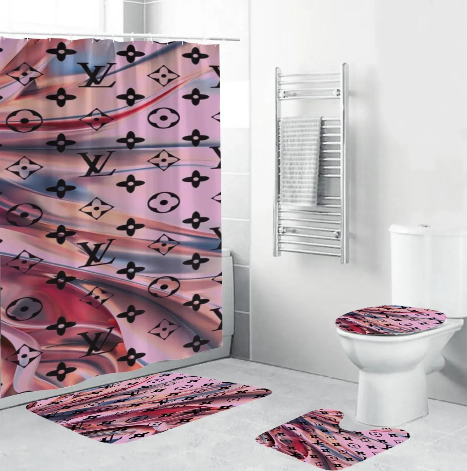 Louis Vuitton Bathroom Set Luxury Fashion Brand Hypebeast Bath Mat Home Decor