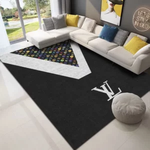 Louis vuitton lv blue Rectangle Rug Area Carpet Door Mat Luxury Fashion Brand Home Decor