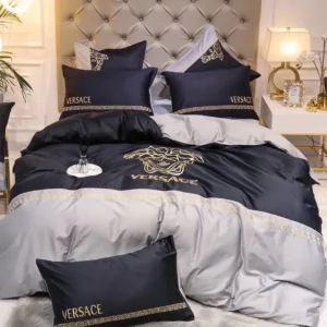 Gianni Versace Logo Brand Bedding Set Luxury Bedspread Bedroom Home Decor