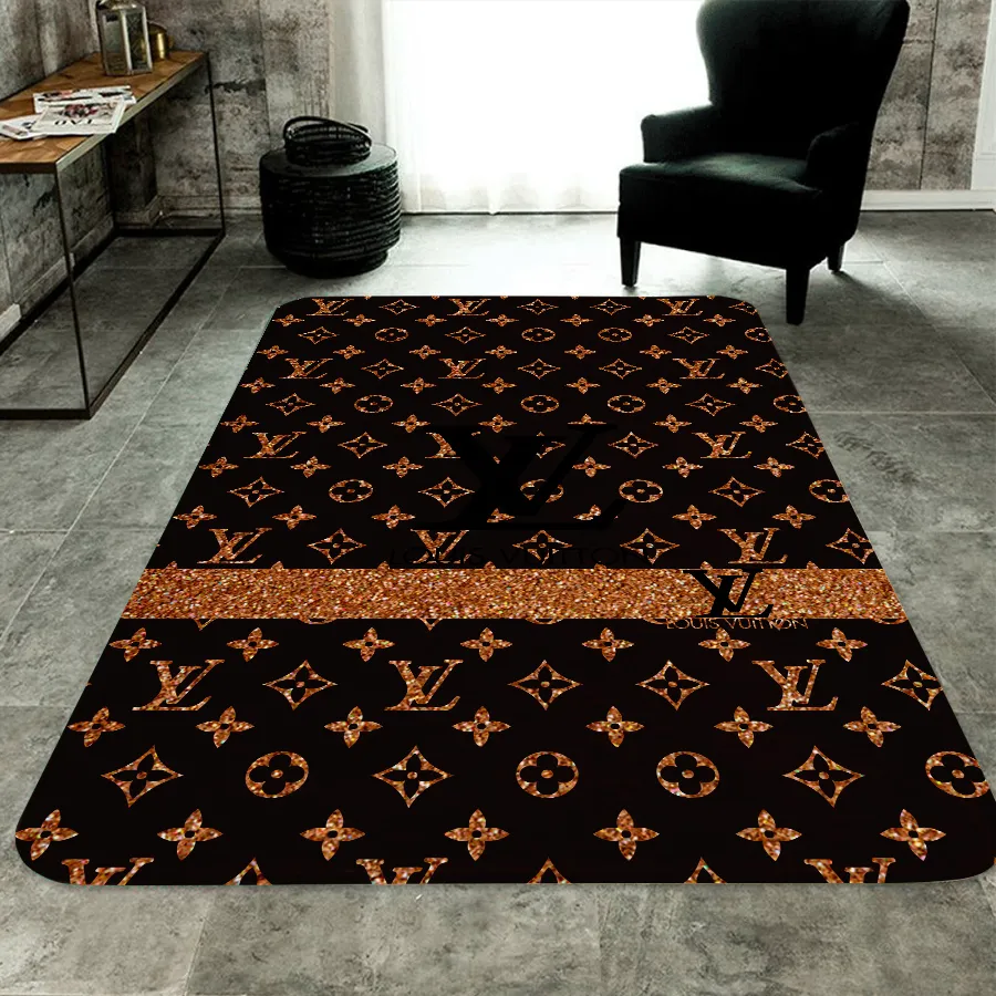 Louis Vuitton Brown Luxury Fashion Brand Rug Door Mat Area Carpet Home Decor