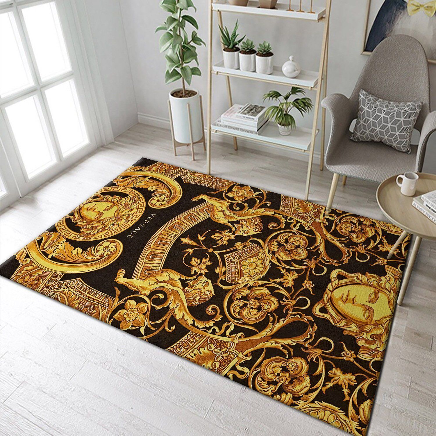 Versace Gold Area Fnchristmas The Luxury Fashion Brand Rug Home Decor Area Carpet Door Mat