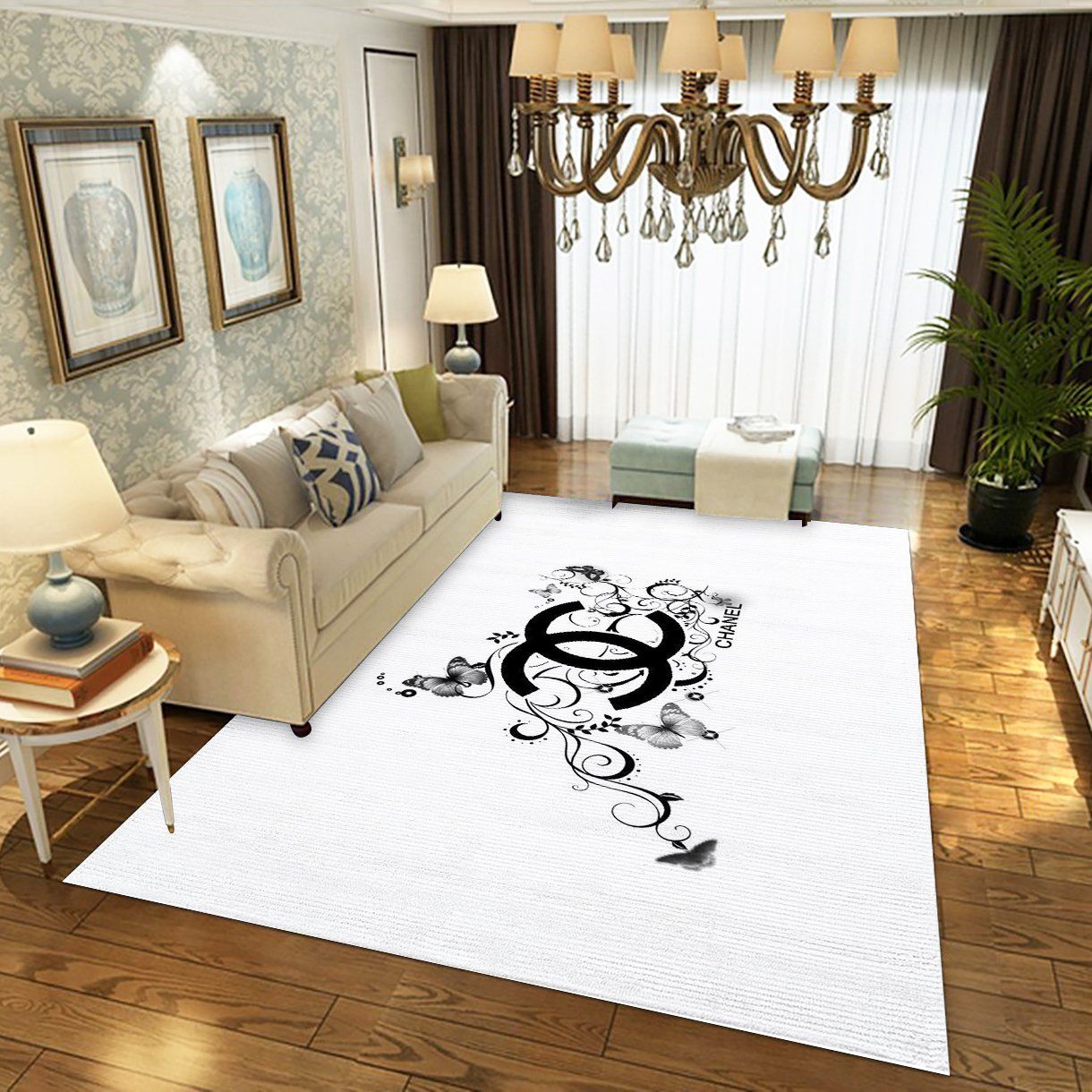 Chanel Ver Area And Bed Luxury Fashion Brand Rug Door Mat Area Carpet Home Decor