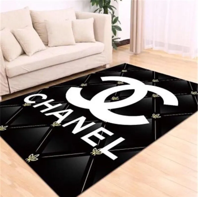 Chanel Black Mat Luxury Fashion Brand Rug Door Mat Home Decor Area Carpet