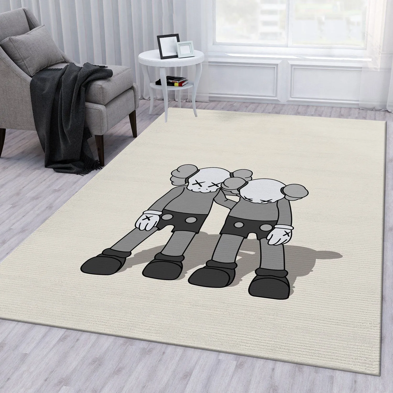 Kaws Along The Way Grey Luxury Fashion Brand Rug Area Carpet Door Mat Home Decor