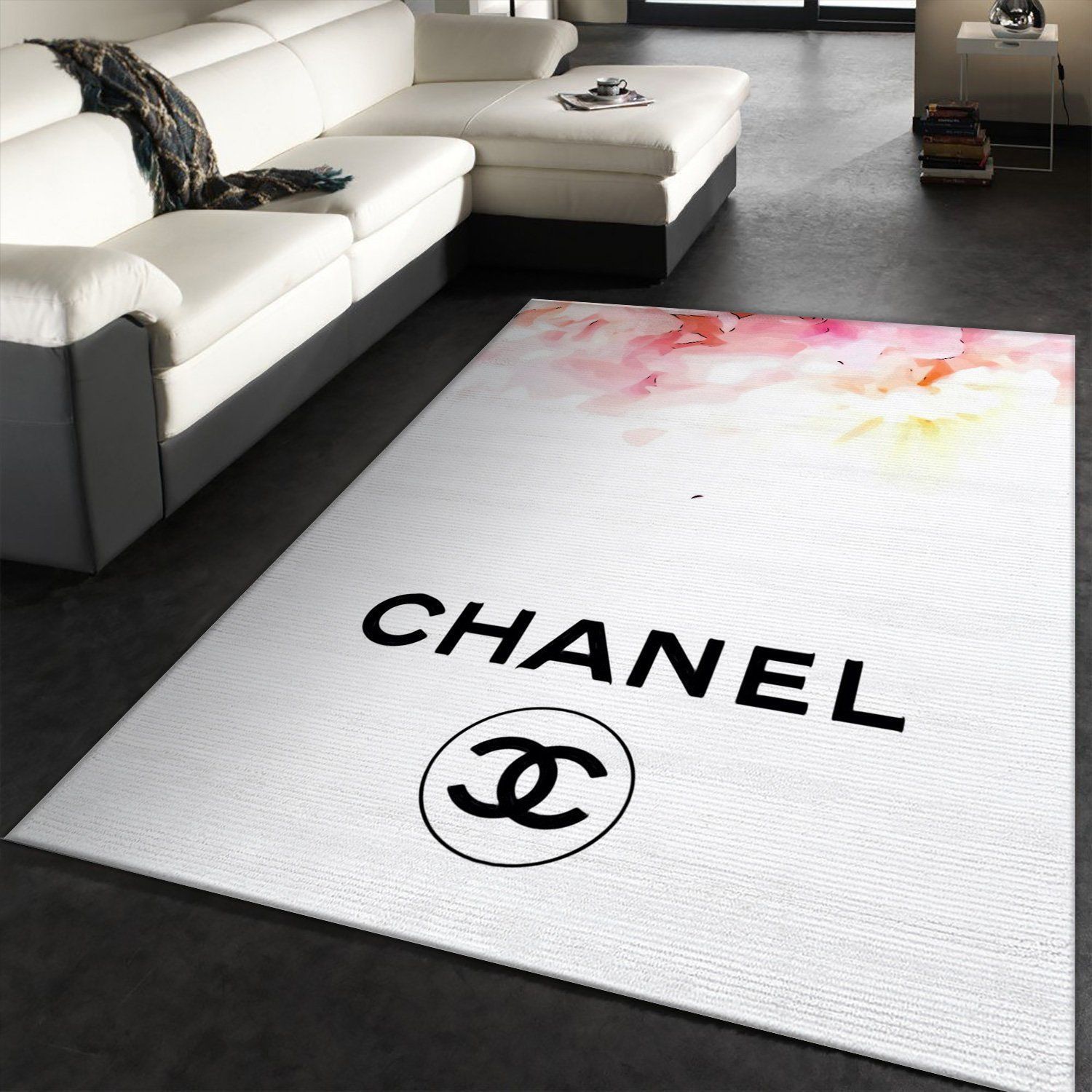 Chanel White Luxury Fashion Brand Rug Door Mat Home Decor Area Carpet