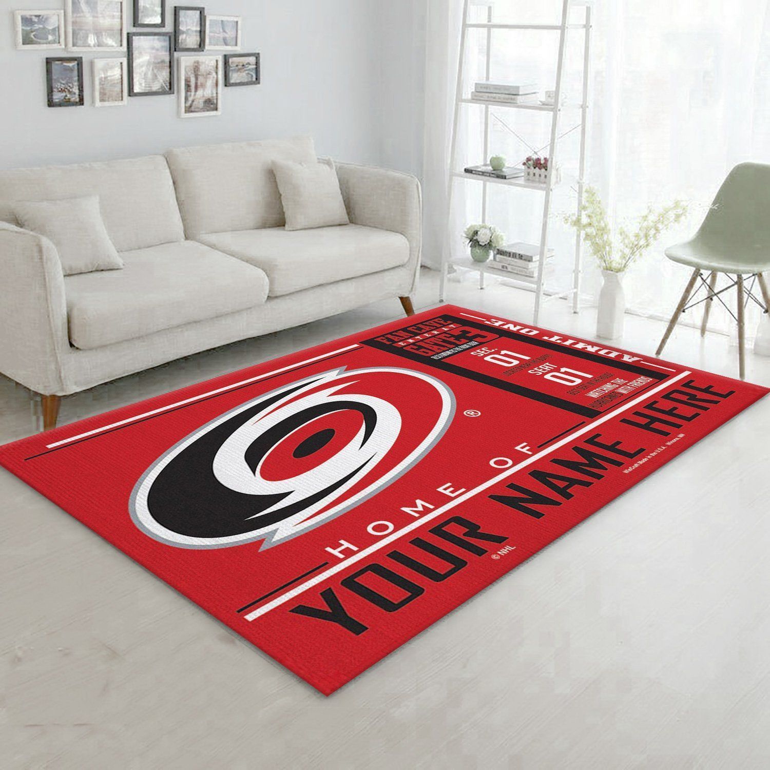 Customizable Carolina Hurricanes Wincraft Personalized Nhl Type 7812 Rug Home Decor Living Room Area Carpet