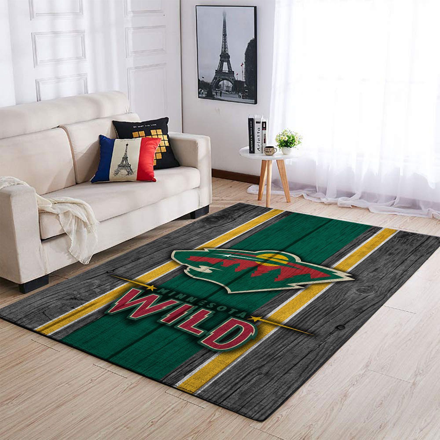 Minnesota Wild Nhl Team Logo Type 7849 Rug Living Room Area Carpet Home Decor