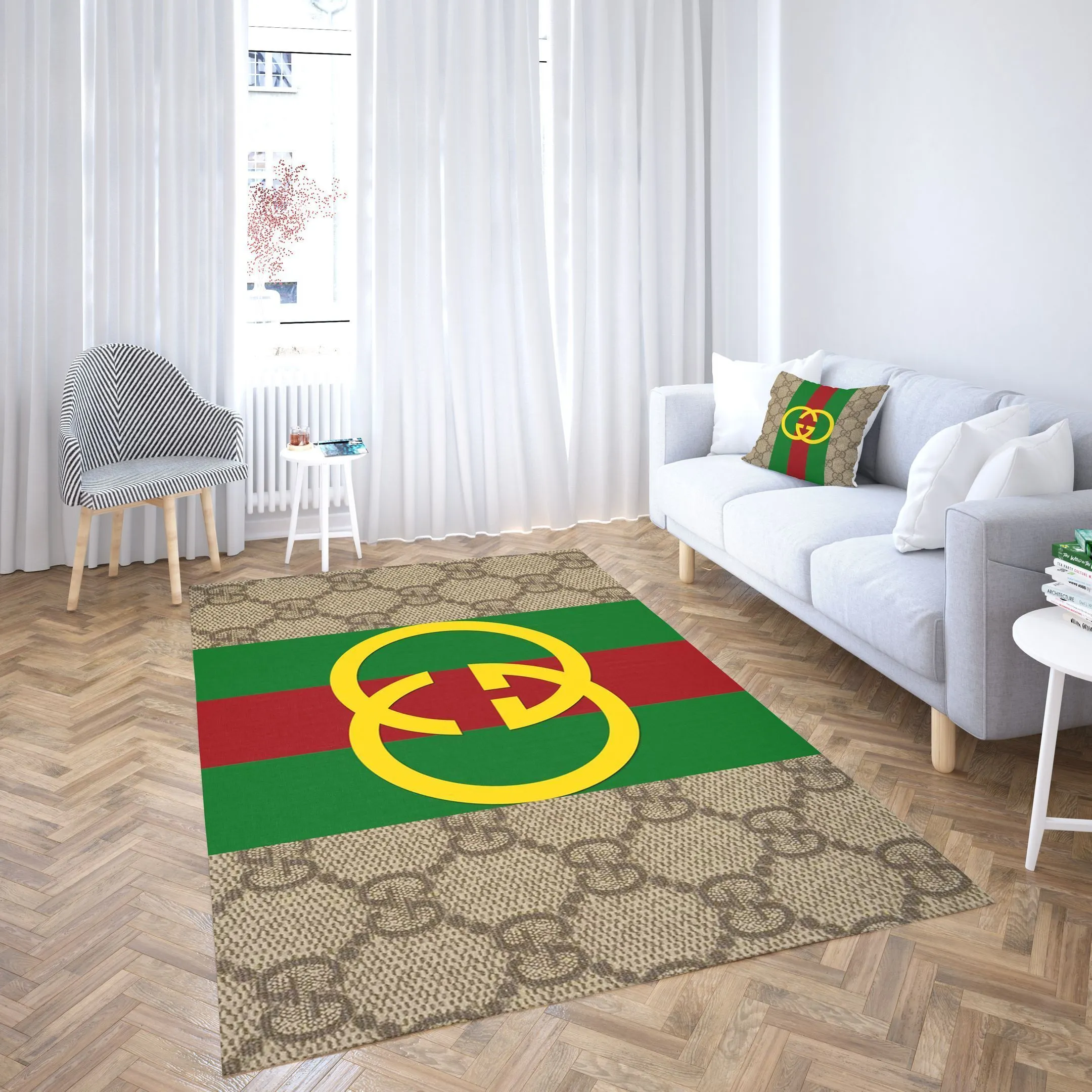 Gucci Stripe Luxury Fashion Brand Rug Door Mat Home Decor Area Carpet