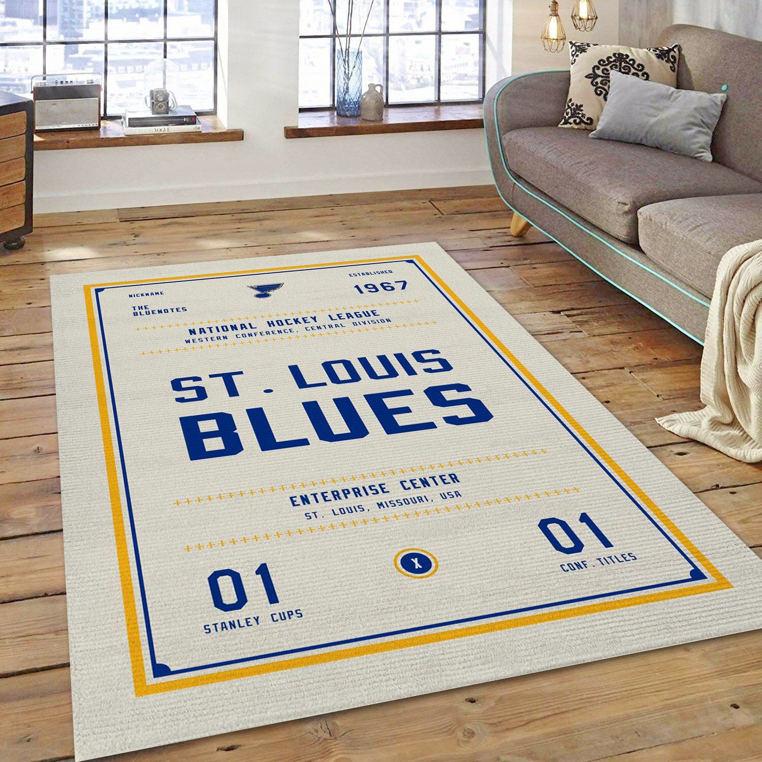 St Louis Blues Nhl And Type 7902 Rug Living Room Area Carpet Home Decor