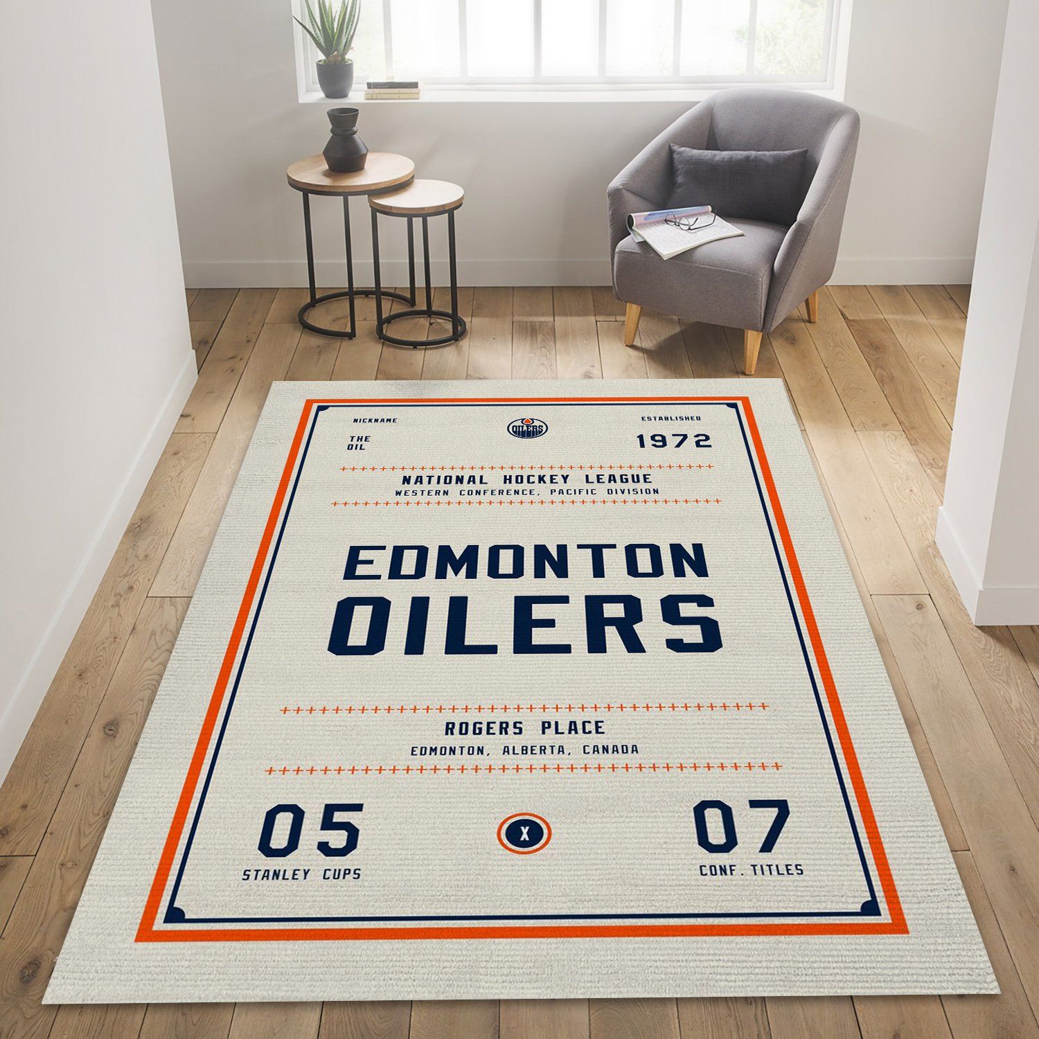 Edmonton Oilers Nhl Art Nhl Type 7922 Rug Home Decor Area Carpet Living Room