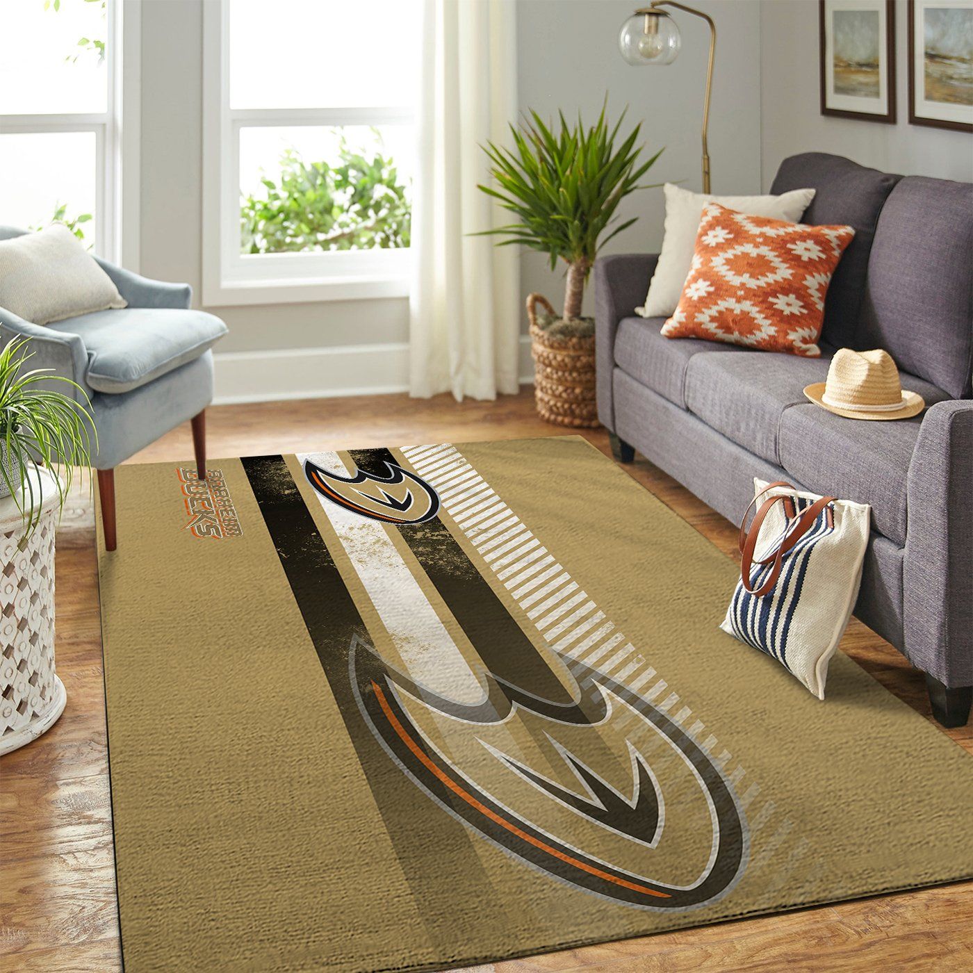 Anaheim Ducks Nhl Team Logo Nice Type 7927 Rug Living Room Home Decor Area Carpet