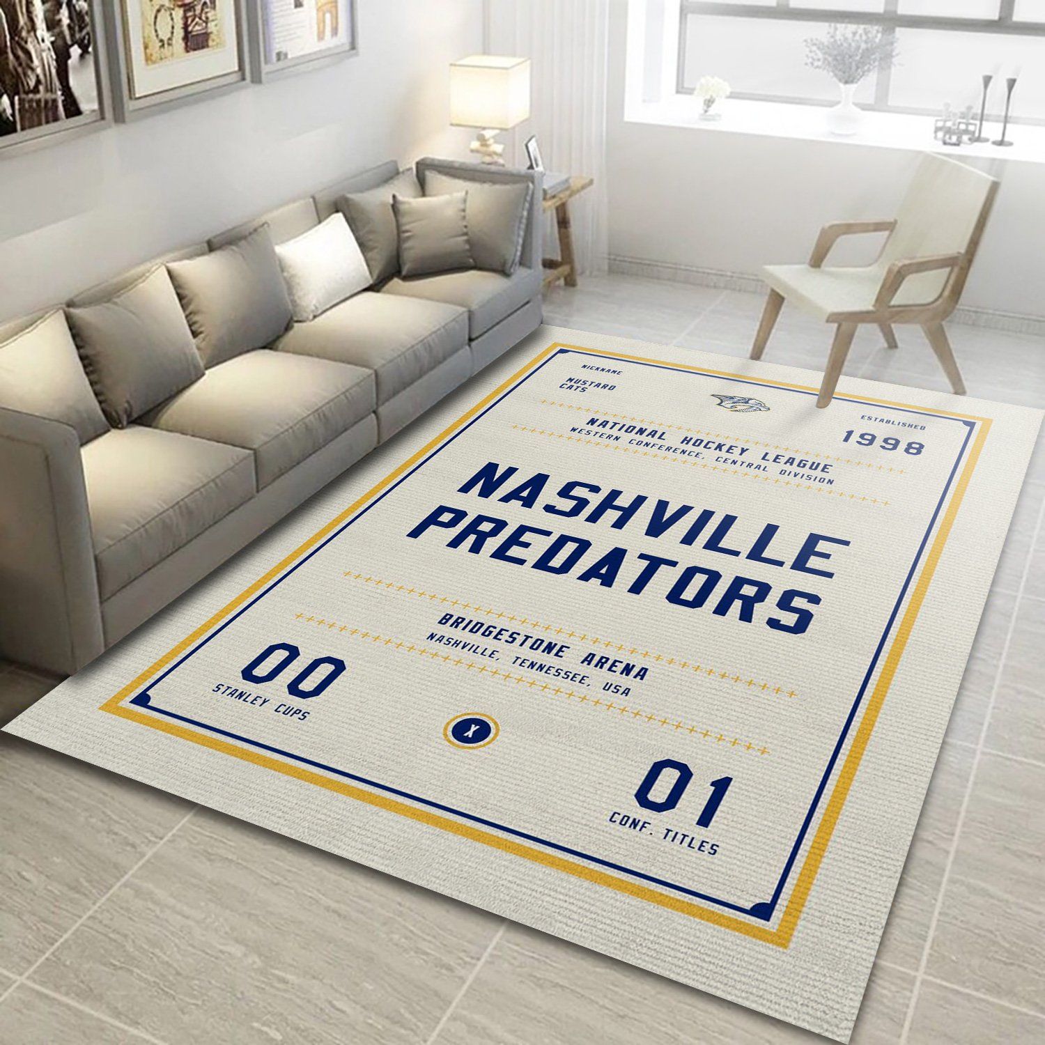 Nashville Predators Nhl Art Nhl And Us Type 7929 Rug Home Decor Living Room Area Carpet