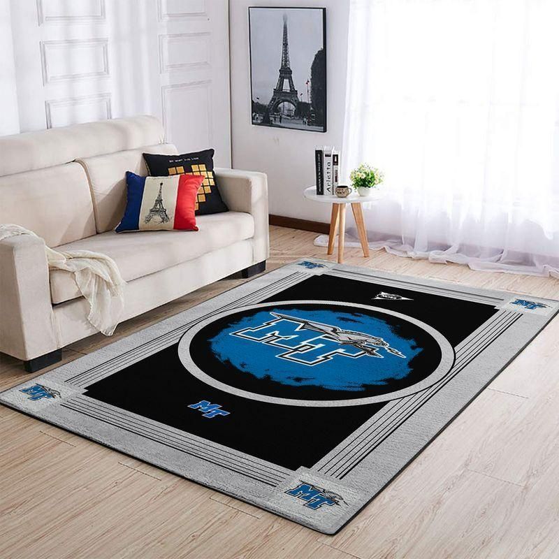 Middle Tennessee Blue Raiderss Ncaa Football Basketball Team Logo Type 8121 Rug Living Room Home Decor Area Carpet