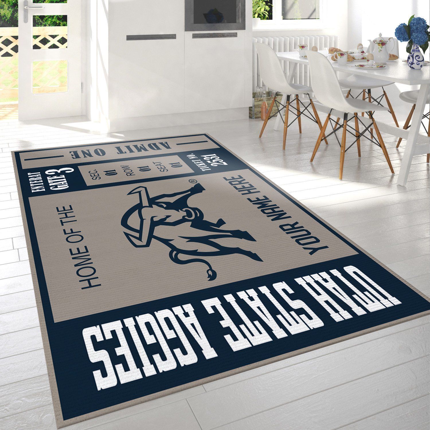 Utah State Aggies Ncaa Customizable Type 8593 Rug Living Room Home Decor Area Carpet