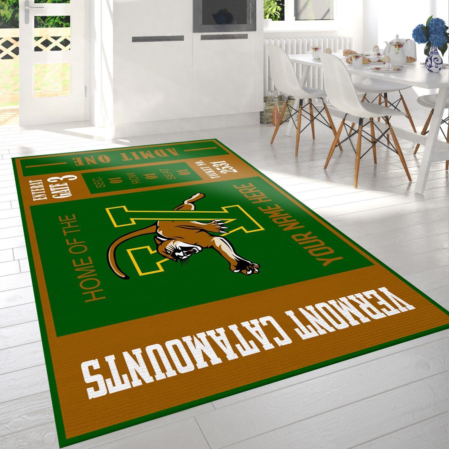 Vermont Catamounts Ncaa Customizable Type 8595 Rug Living Room Area Carpet Home Decor