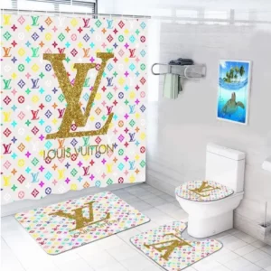 Louis Vuitton Bathroom Set Bath Mat Luxury Fashion Brand Home Decor Hypebeast