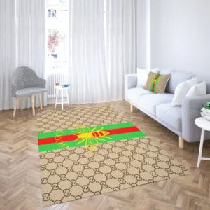 Gucci Bee Rectangle Rug Home Decor Door Mat Fashion Brand Area Carpet Luxury