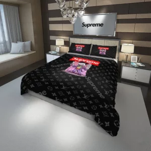 Louis Vuitton Supreme Joker Logo Brand Bedding Set Home Decor Bedspread Bedroom Luxury