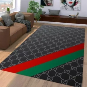 Gucci Black Rectangle Rug Door Mat Fashion Brand Luxury Area Carpet Home Decor