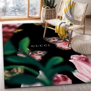 Gucci Flower Rectangle Rug Home Decor Fashion Brand Luxury Area Carpet Door Mat