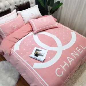 Chanel Pinky Logo Brand Bedding Set Luxury Home Decor Bedroom Bedspread