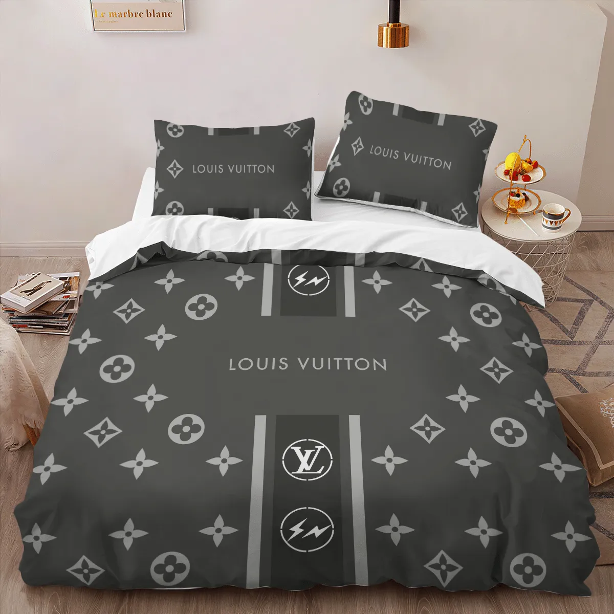 French Logo Brand Bedding Set Bedspread Bedroom Luxury Home Decor