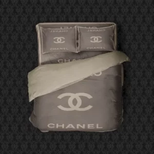 Chanel Brown Logo Brand Bedding Set Bedroom Luxury Bedspread Home Decor