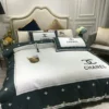 Chanel Logo Brand Bedding Set Bedroom Luxury Bedspread Home Decor