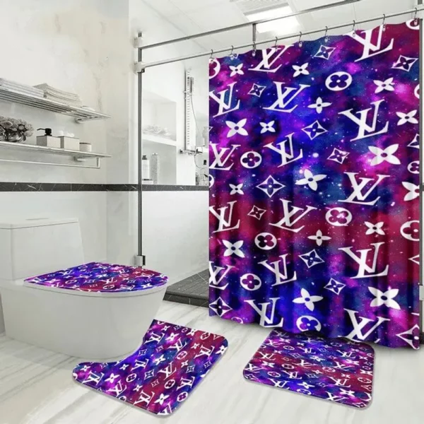 Louis Vuitton Galaxy Bathroom Set Luxury Fashion Brand Bath Mat Hypebeast Home Decor