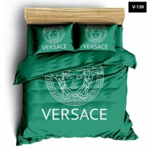 Versace Green Logo Brand Bedding Set Luxury Bedroom Home Decor Bedspread